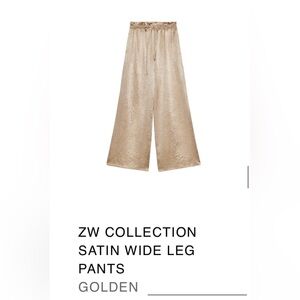 Satin Wide Leg Bottoms in Beige